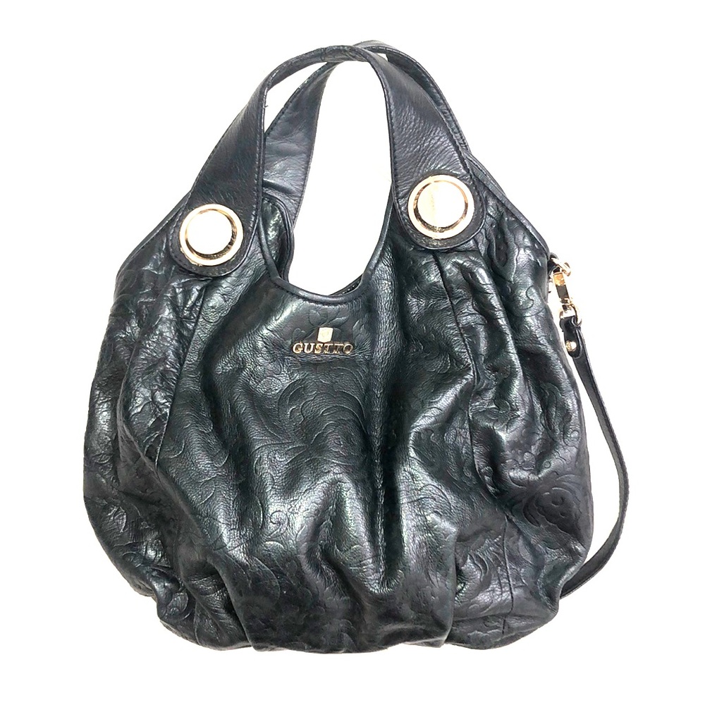 Authentic GUSTTO black leather handbag